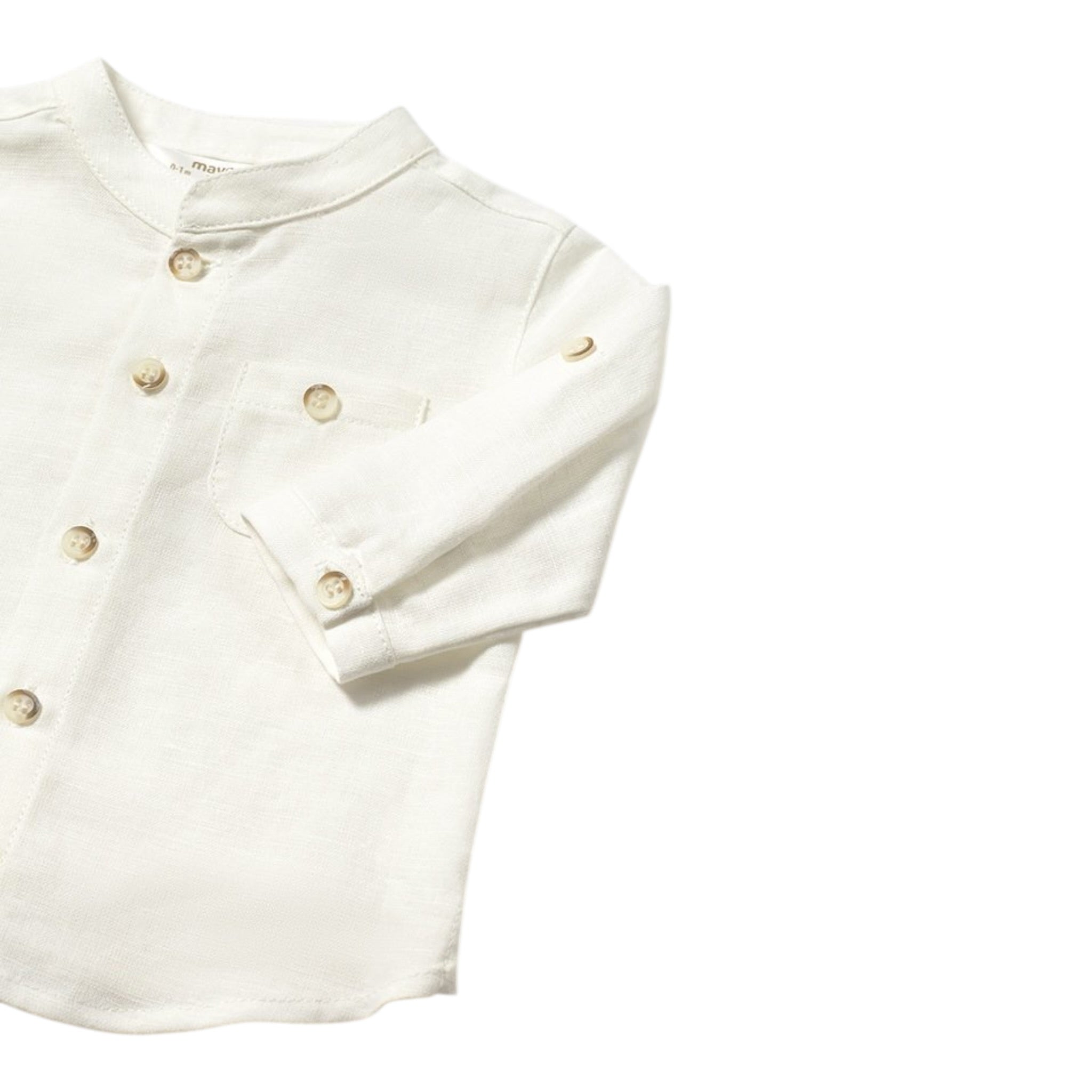 Mayoral Camicia Tinta Unita con Fantasia A Righe per Neonato 11033 PANNA MAYORAL 