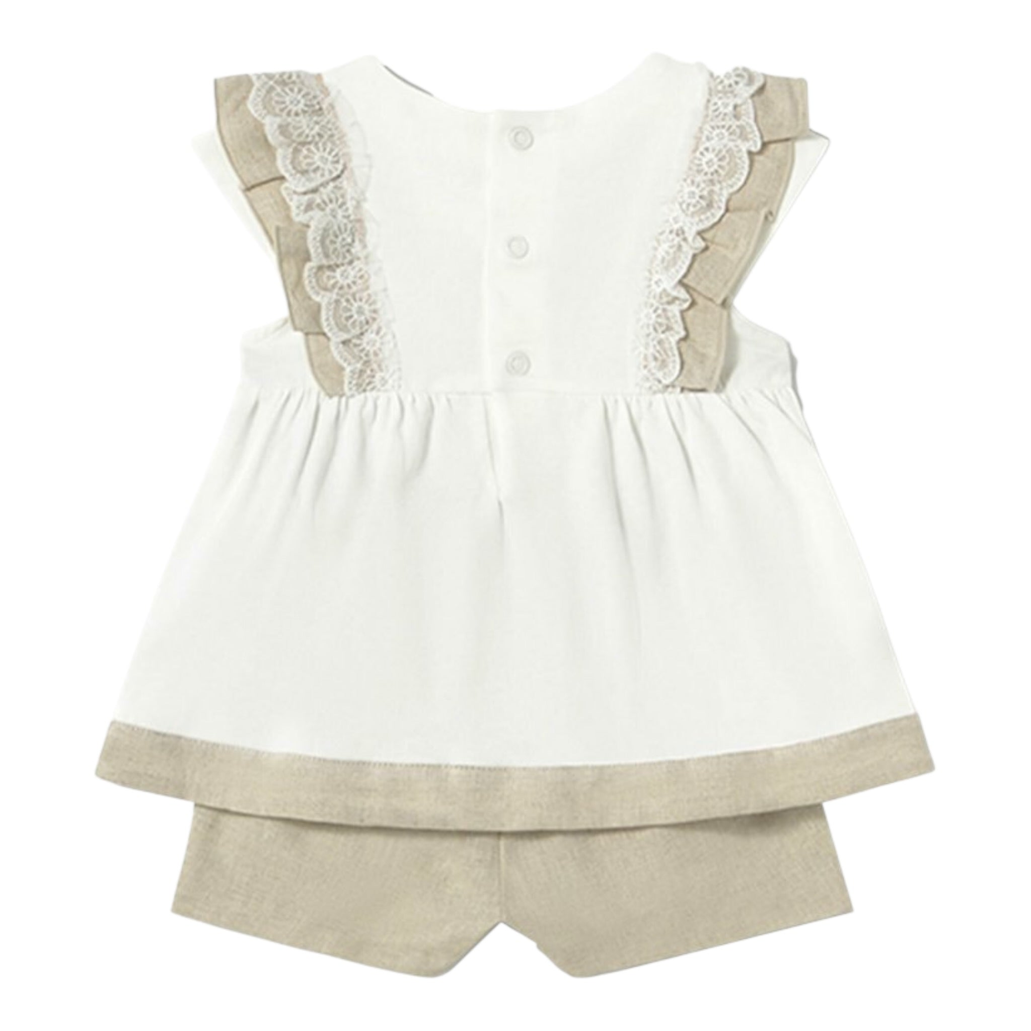 Mayoral Completo 2 Pezzi Camicia-Short Bicolore  per Bambina 1236 BIANCO/BEIGE MAYORAL 