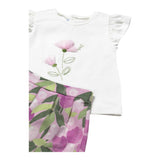 Mayoral Completo 2 Pezzi T-Shirt-Shorts per Neonata 1237 BIANCO/ROSA MAYORAL 
