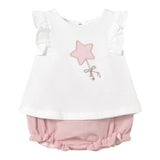 Mayoral Completo 2 Pezzi Canotta-Culotte per Neonata 1255 BIANCO/ROSA MAYORAL 