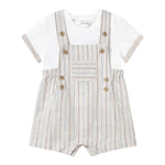 Mayoral Completo 2 Pezzi T-Shirt-Salopette Bicolore per Neonato 1621 BIANCO/BEIGE MAYORAL 