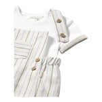 Mayoral Completo 2 Pezzi T-Shirt-Salopette Bicolore per Neonato 1621 BIANCO/BEIGE MAYORAL 