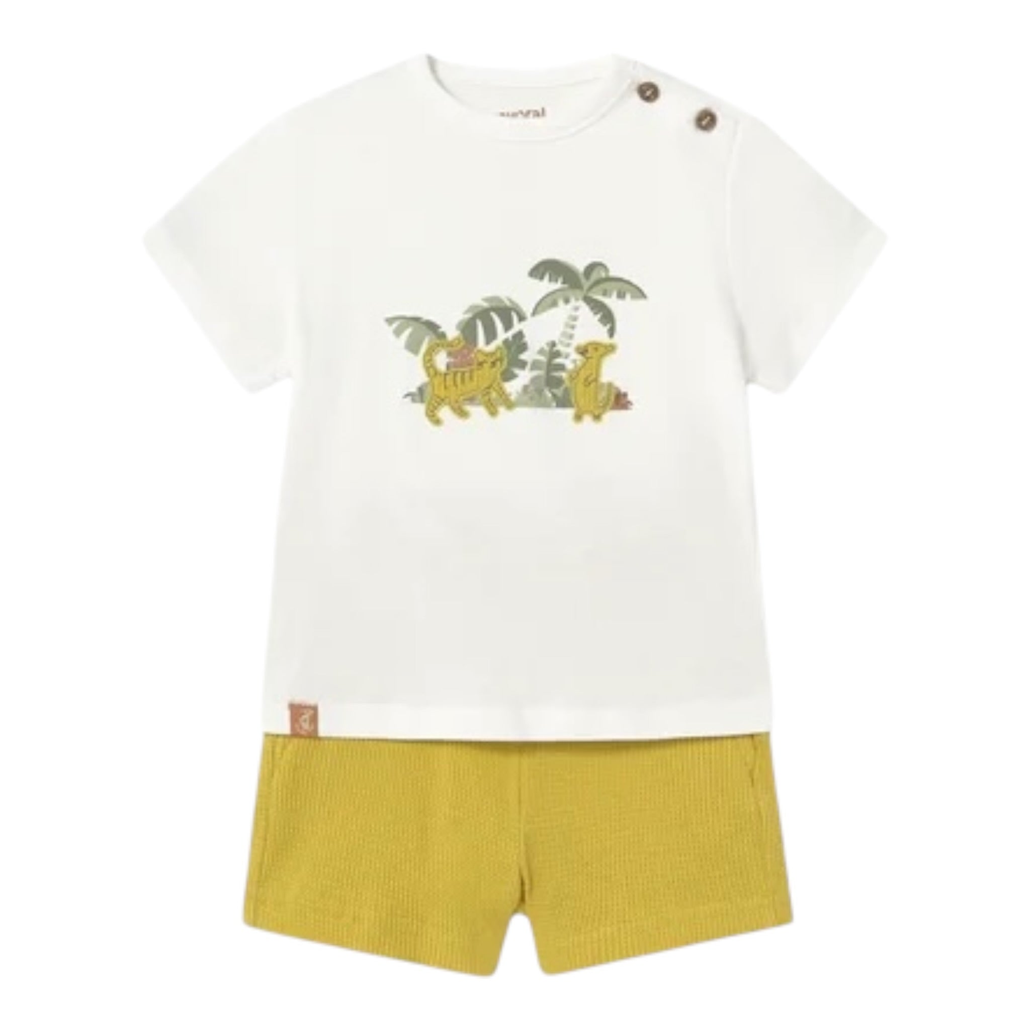 Mayoral Completo 2 Pezzi T-Shirt-Bermuda Bicolore per Neonato 1653 BIANCO/GIALLO MAYORAL 