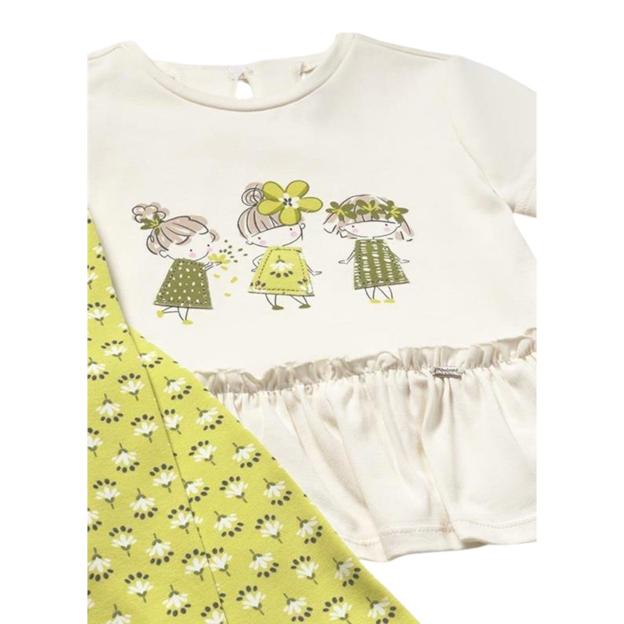 Mayoral Completo 2 Pezzi T-Shirt-Leggins per Neonata 1735 BIANCO/VERDE MAYORAL 