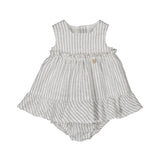 Mayoral Abito Tinta Unita Set con Coulotte Fantasia A Righe per Neonata 1844 BIANCO/BLU MAYORAL 