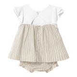 Mayoral Set 2 Pezzi Abito-Coulotte Bicolore per Neonata 1845X BIANCO/BEIGE MAYORAL 