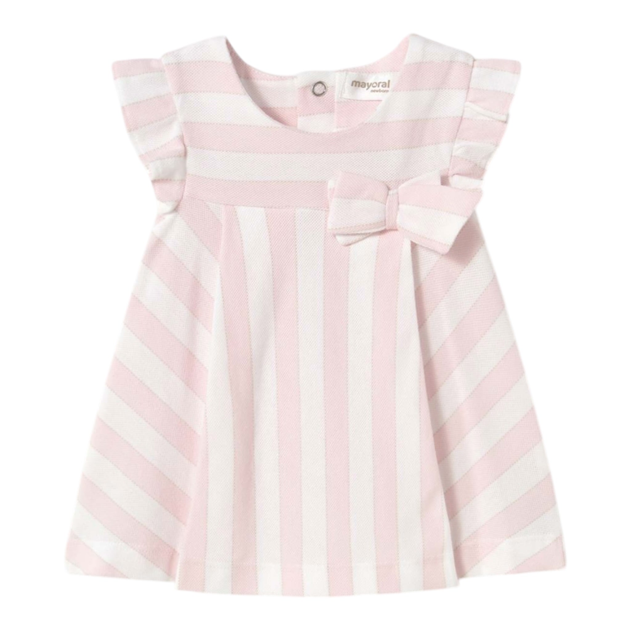 Mayoral Abito Mezza Manica Fantasia A Righe per Neonata 1847 BIANCO/ROSA MAYORAL 