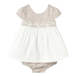 Mayoral Set 2 Pezzi Abito-Coulotte Bicolore per Neonata 1857 BIANCO/BEIGE MAYORAL 