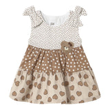 Mayoral Abito Bicolore con Fantasia A Pois Bianco/Marrone per Neonata 1868X BIANCO/MARRONE MAYORAL 