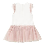 Mayoral Abito Giromanica Tinta Unita Bicolore con Gonna In Tulle per Neonata 1904 BIANCO/ROSA MAYORAL 