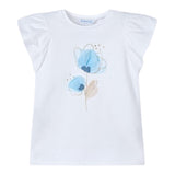 Mayoral T-Shirt Girocollo Tinta Unita con Stampa per Bambina 3002X BIANCO MAYORAL 