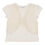 Mayoral T-Shir Tinta Unita con Gilet per Bambina 3007 PANNA MAYORAL 