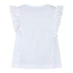 Mayoral T-Shirt Tinta Unita con Ricami per Bambina 3010 BIANCO MAYORAL 