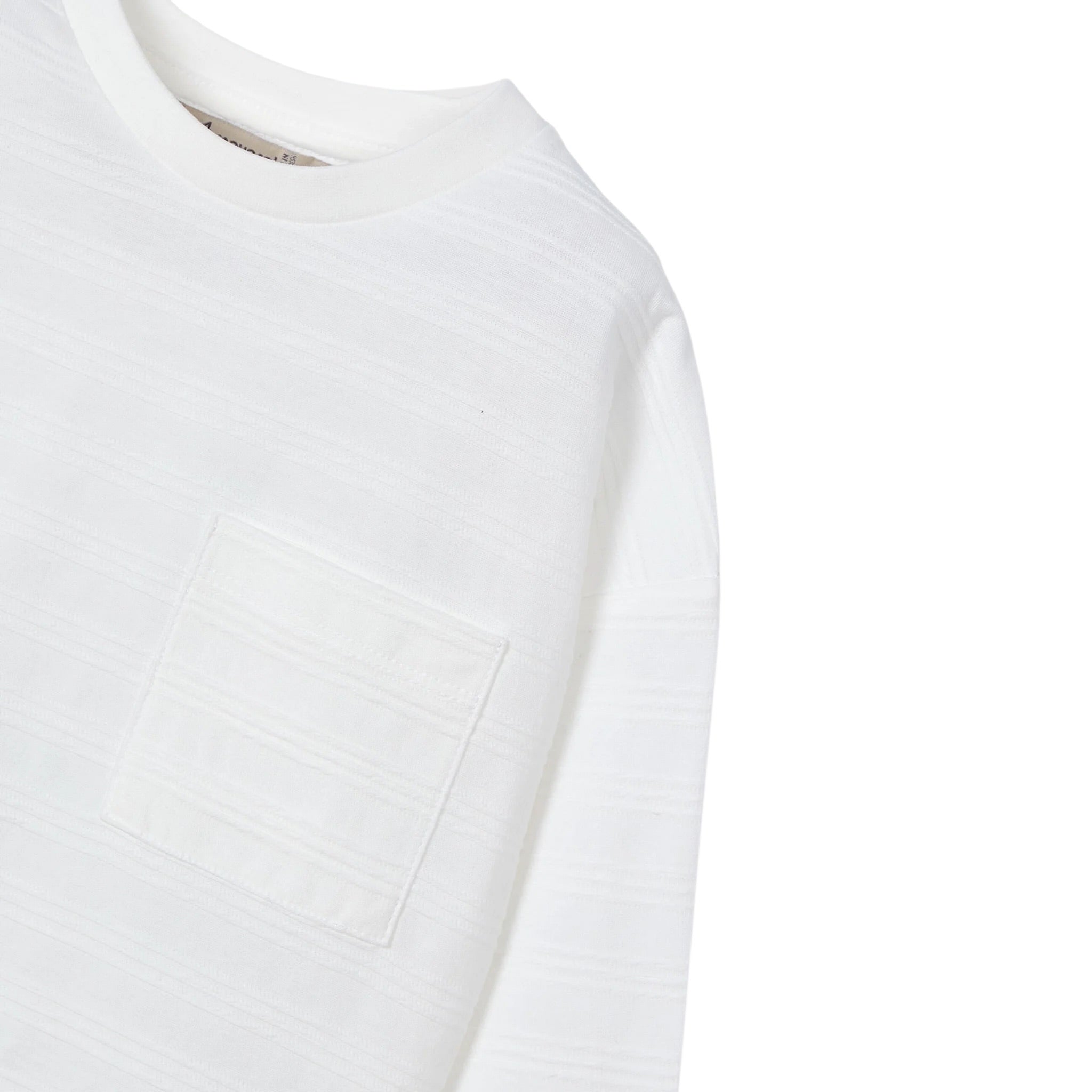 Mayoral Shirt Girocollo Tinta Unita con Taschino per Bambino 3050 BIANCO MAYORAL 