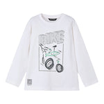 Mayoral Shirt Girocollo Tinta Unita con Stampa per Bambino 3051 BIANCO MAYORAL 