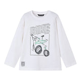 Mayoral Shirt Girocollo Tinta Unita con Stampa per Bambino 3051 BIANCO MAYORAL 