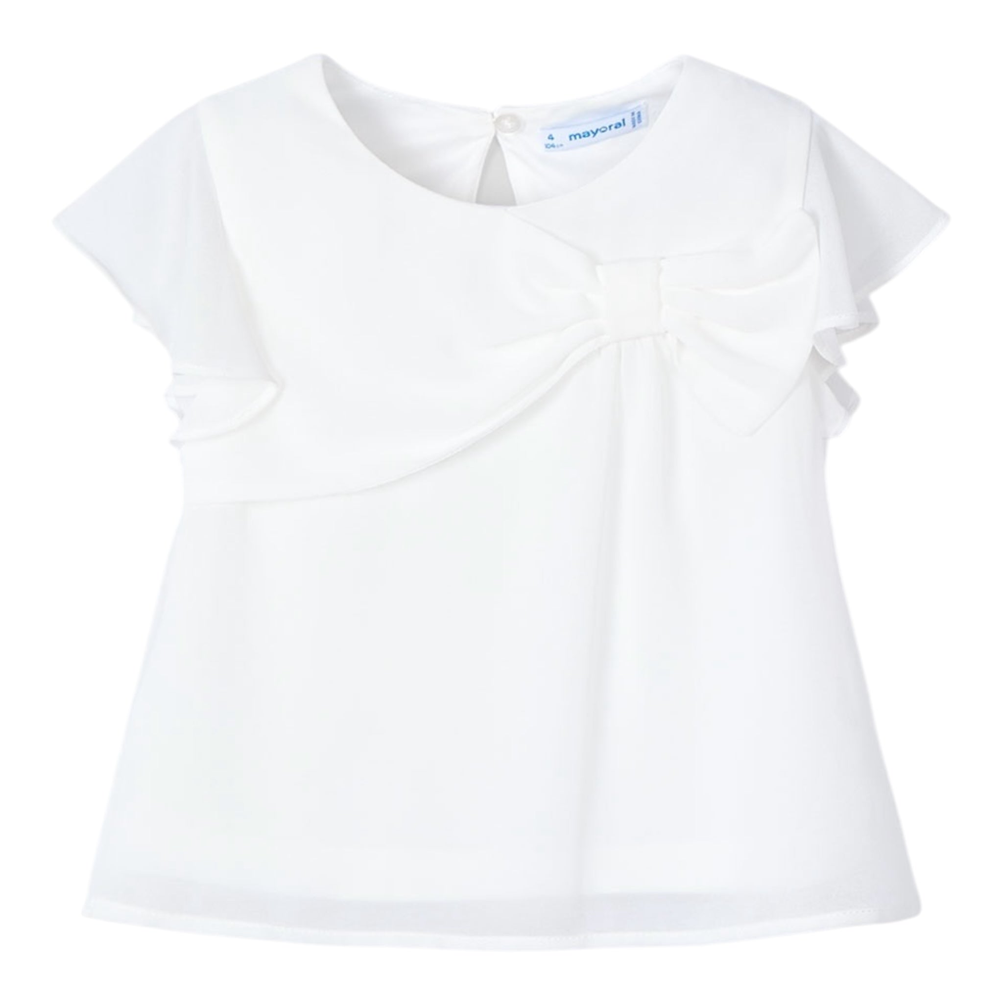 Mayoral Camicia Mezza Manica Tinta Unita per Bambina 3182 BIANCO MAYORAL 