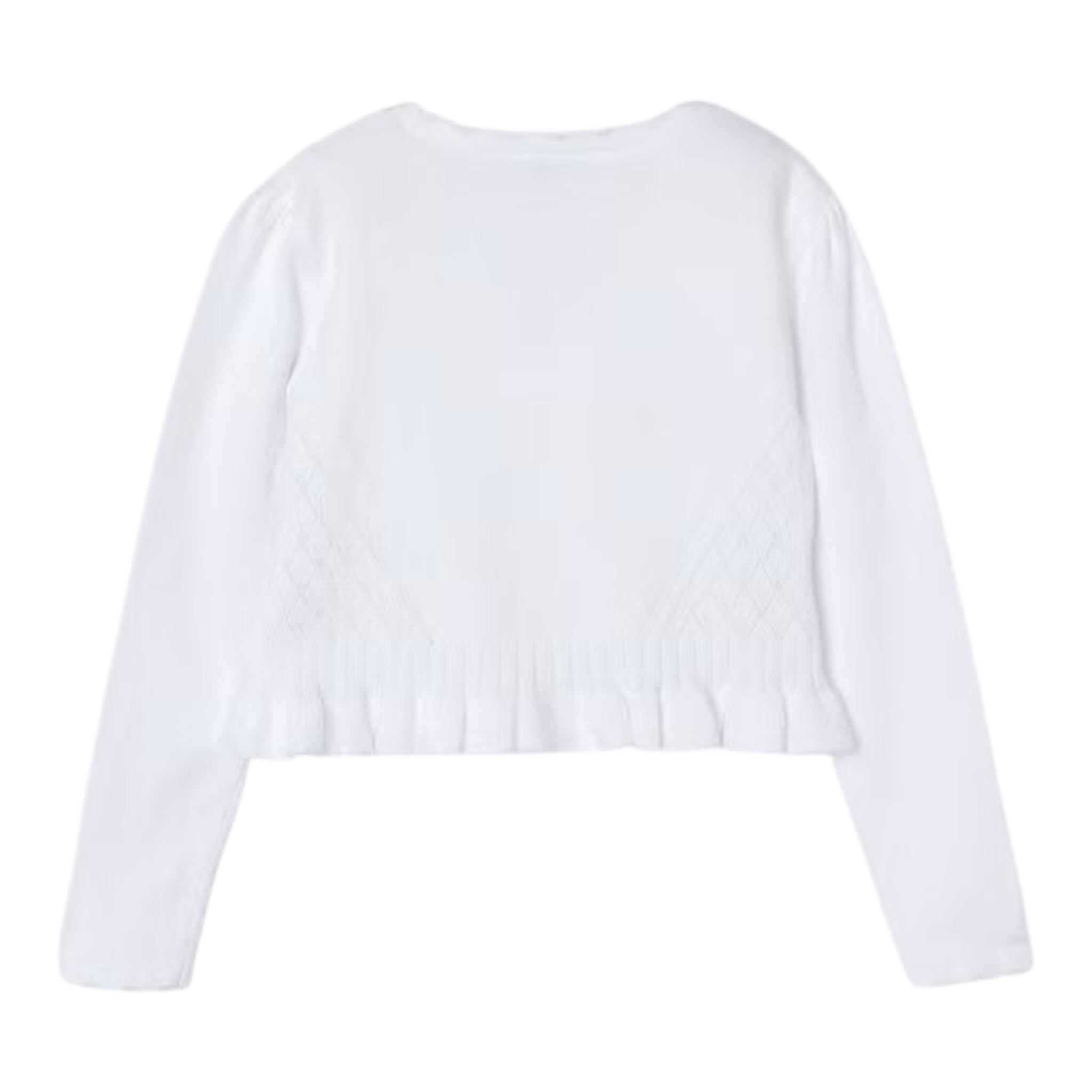 Mayoral Cardigan Tinta Unita con Ricami per Bambina 3354 BIANCO MAYORAL 