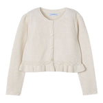 Mayoral Cardigan Tinta Unita con Rouches per Bambina 3374 AVORIO MAYORAL 