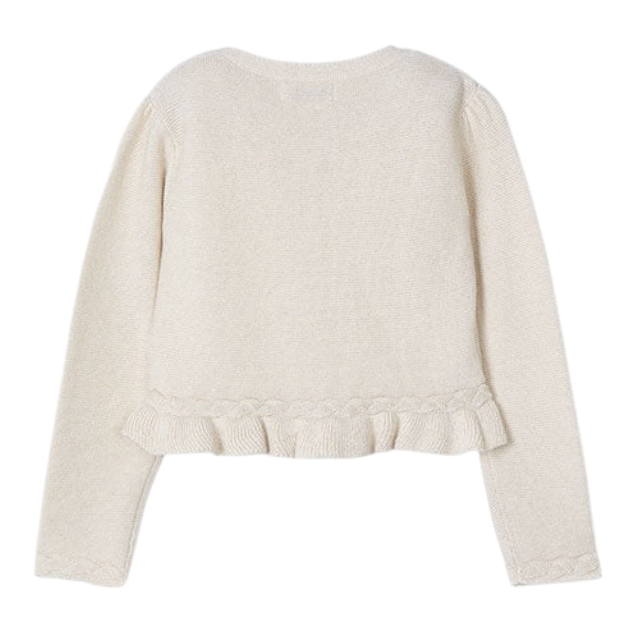 Mayoral Cardigan Tinta Unita con Rouches per Bambina 3374 AVORIO MAYORAL 