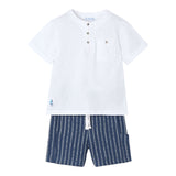 Mayoral Completo 3 Pezzi T-Shirt-Bermuda per Neonato 3603N BIANCO/BLU MAYORAL 