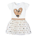 Mayoral Completo 2 Pezzi T-Shit-Gonna Bicolore Bianco per Bambina 3946X BIANCO MAYORAL 