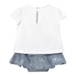 Mayoral Completo 2 Pezzi T-Shirt-Gonna con Coulotte Bicolore per Neonata IG0IG02906XPANNAX BIANCO/AZZURRO MAYORAL 
