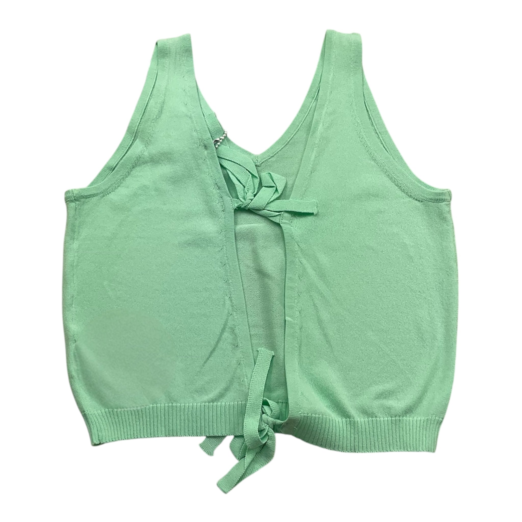 Met Top Tinta Unita con Brillantini per Bambina ME264 VERDE ACQUA MET 