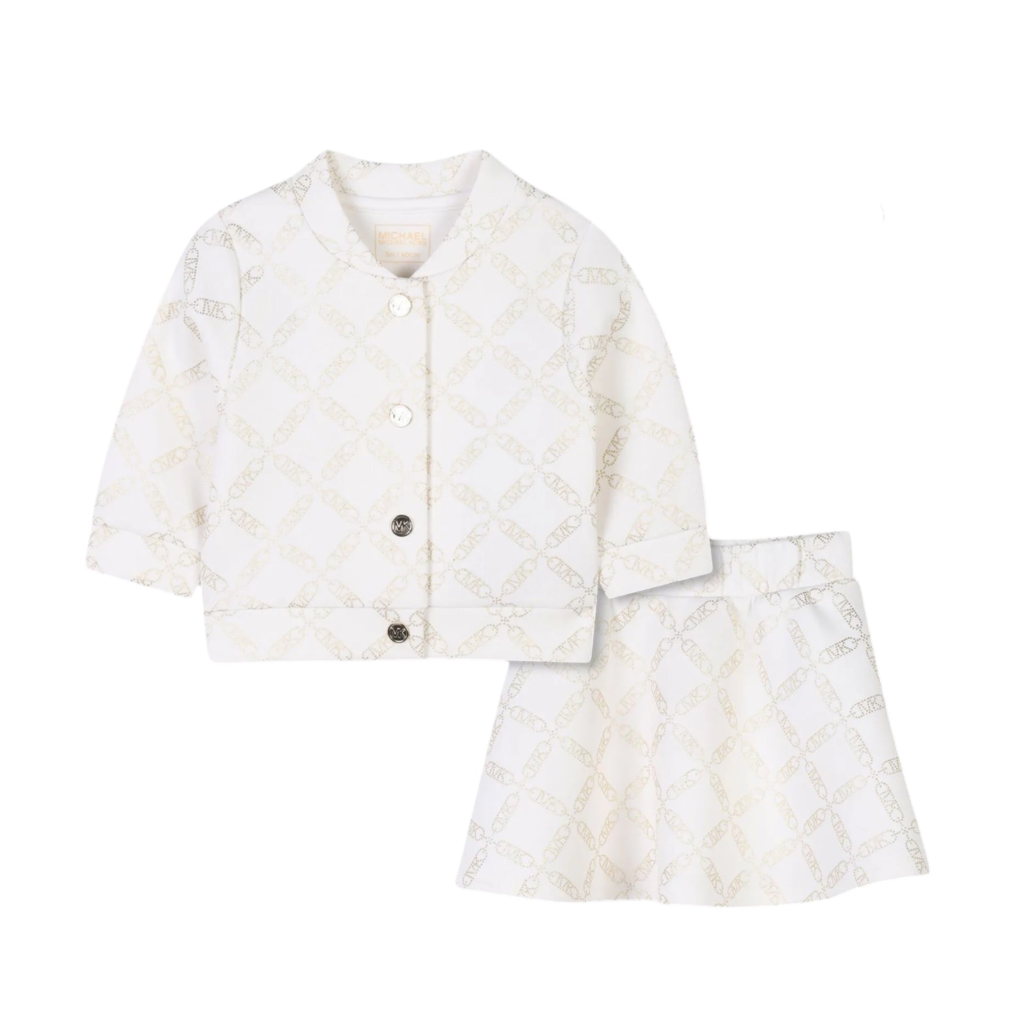 Michael Kors Completo 2 Pezzi Felpa-Gonna tinta unita Panna per Neonata R30306 PANNA MICHAEL KORS 