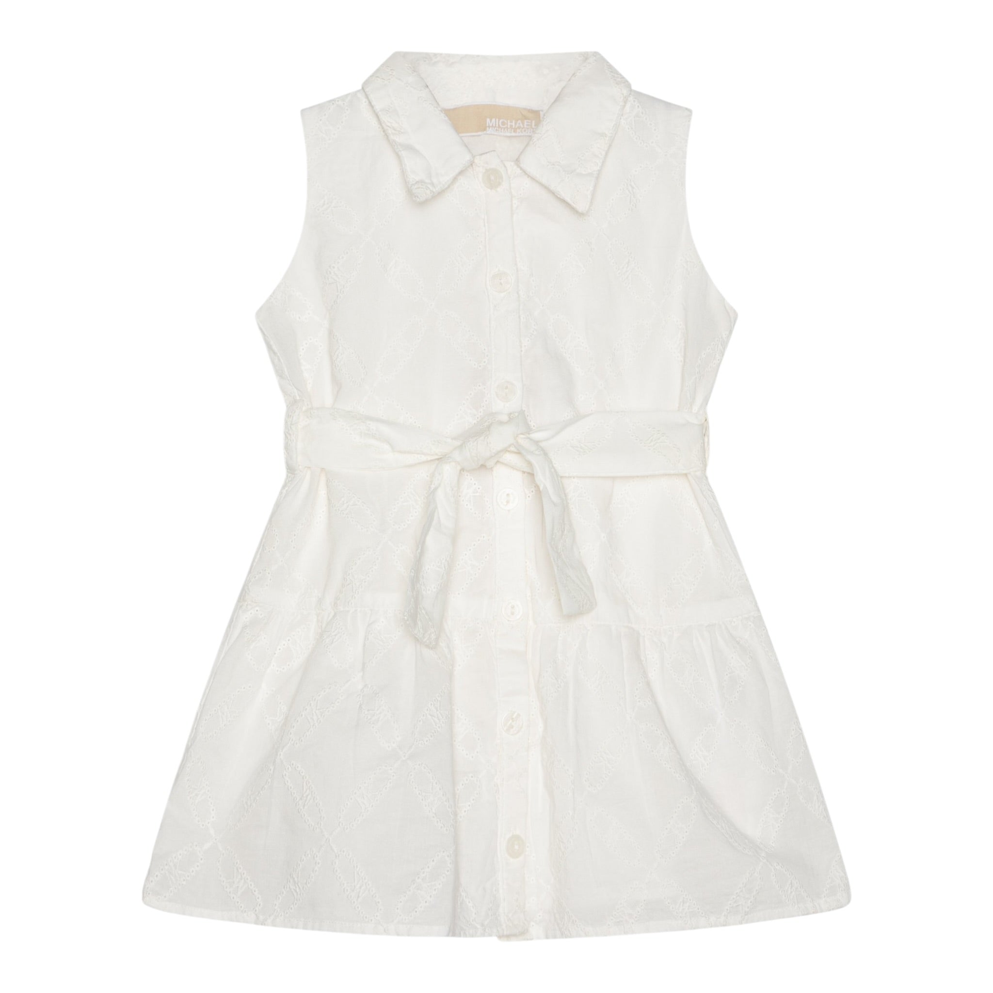 Michael Kors Abito Giromanica Tinta Unita con Ricami per Neonata R30309 BIANCO MICHAEL KORS 