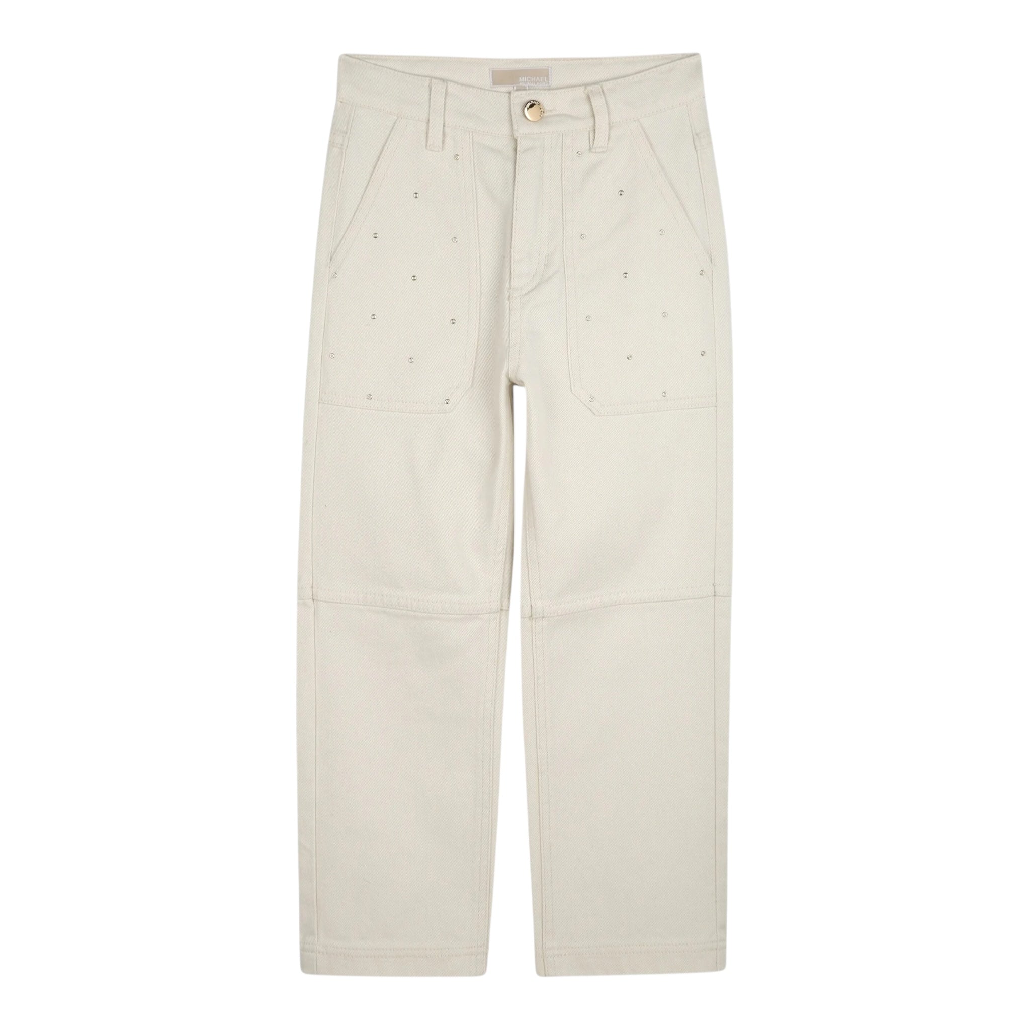 Michael Kors Jeans Tinta Unita con Brillantini per Bambina R30333 BEIGE MICHAEL KORS 