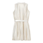 Michael Kors Abito Giromanica Tinta Unita con Bottoni per Bambina R30349 BEIGE MICHAEL KORS 