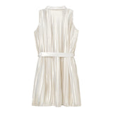 Michael Kors Abito Giromanica Tinta Unita con Bottoni per Bambina R30349 BEIGE MICHAEL KORS 