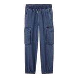 Michael Kors Pantalone Tinta Unita con Elastico In Vita per Bambina R30415 BLU MICHAEL KORS 