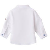 Mini Banda Camicia Manica Lunga tinta unita Collo Coreano Bianco per Neonato 3B603X BIANCO MINI BANDA 