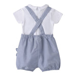 Mini Banda Complet 2 Pezzi Pagliaccetto-Body Bianco/Blu per Neonato 3B679X BIANCO/BLU MINI BANDA 