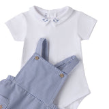 Mini Banda Complet 2 Pezzi Pagliaccetto-Body Bianco/Blu per Neonato 3B679X BIANCO/BLU MINI BANDA 