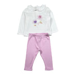 Mini Banda Completo 2 Pezzi Shirt-Leggins Bicolore per Neonata 3B746 BIANCO/ROSA MINI BANDA 