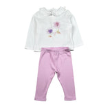 Mini Banda Completo 2 Pezzi Shirt-Leggins Bicolore per Neonata 3B746 BIANCO/ROSA MINI BANDA 