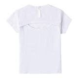 Minibanda T-Shirt Girocollo Tinta Unita con Brillantini per Neonata 0B313 BIANCO MINIBANDA 