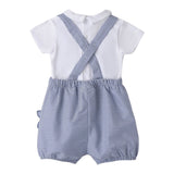 Minibanda Complet 2 Pezzi Pagliaccetto-Body per Neonato 3B679 BIANCO/BLU MINIBANDA 