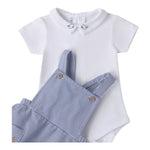 Minibanda Complet 2 Pezzi Pagliaccetto-Body per Neonato 3B679 BIANCO/BLU MINIBANDA 