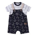 Minibanda Pagliaccetto Mezza Manica Finta T-Shirt per Neonato 3B687 BLU MINIBANDA 