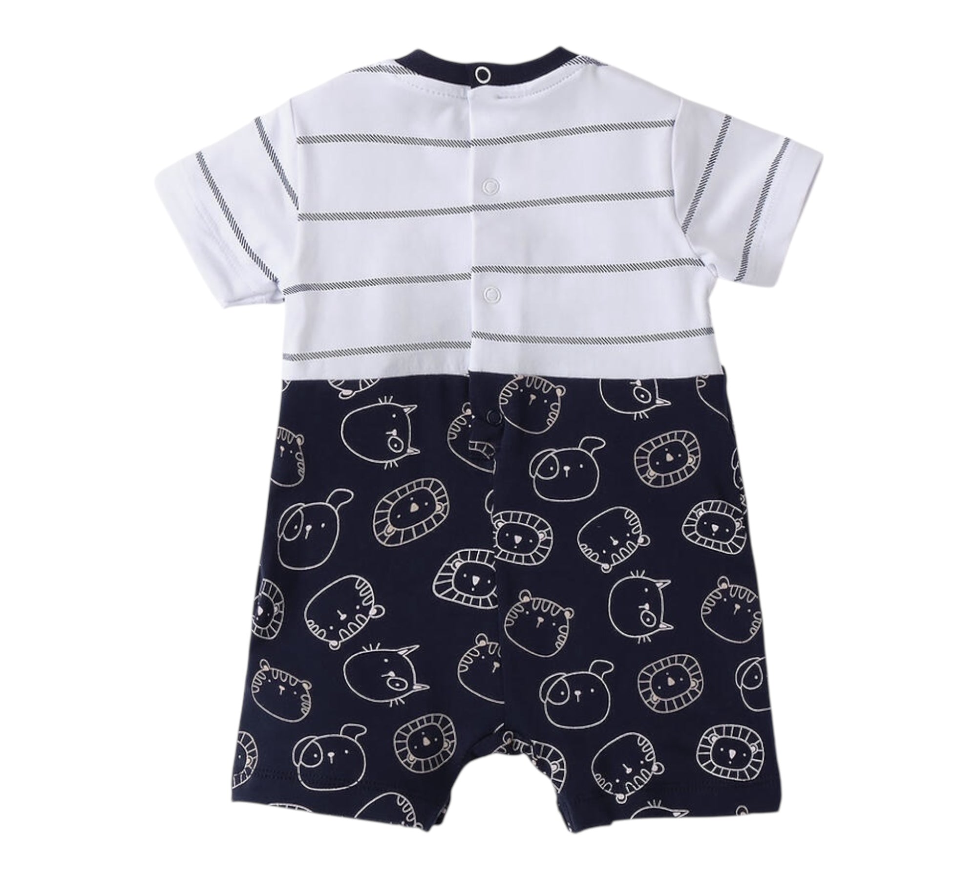 Minibanda Pagliaccetto Mezza Manica Finta T-Shirt per Neonato 3B687 BLU MINIBANDA 