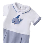Minibanda Pagliaccetto Mezza Manica Bicolore per Neonato 3B688 BIANCO/BLU MINIBANDA 