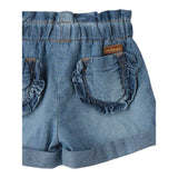 Minibanda Short In Denim Tinta Unita per Neonata 3B735 BLU MINIBANDA 