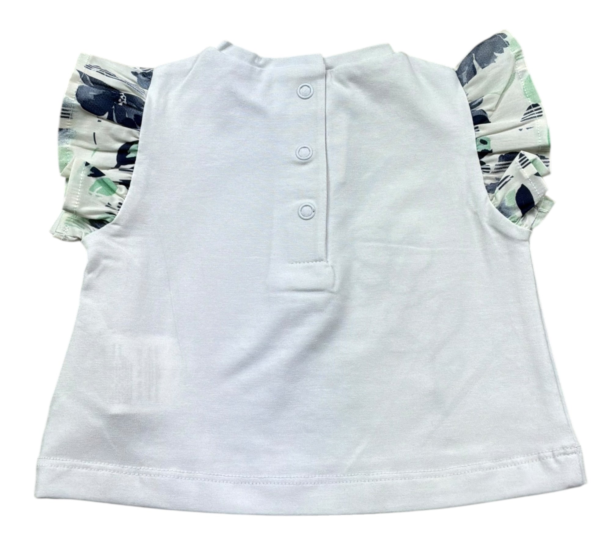 Minibanda T-Shirt Girocollo Tinta Unita con Stampa per Neonata 3B78 BIANCO MINIBANDA 