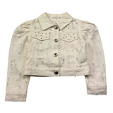Miss Grant Giubbino In Denim Tinta Unita per Bambina MG1279 PANNA MISS GRANT 