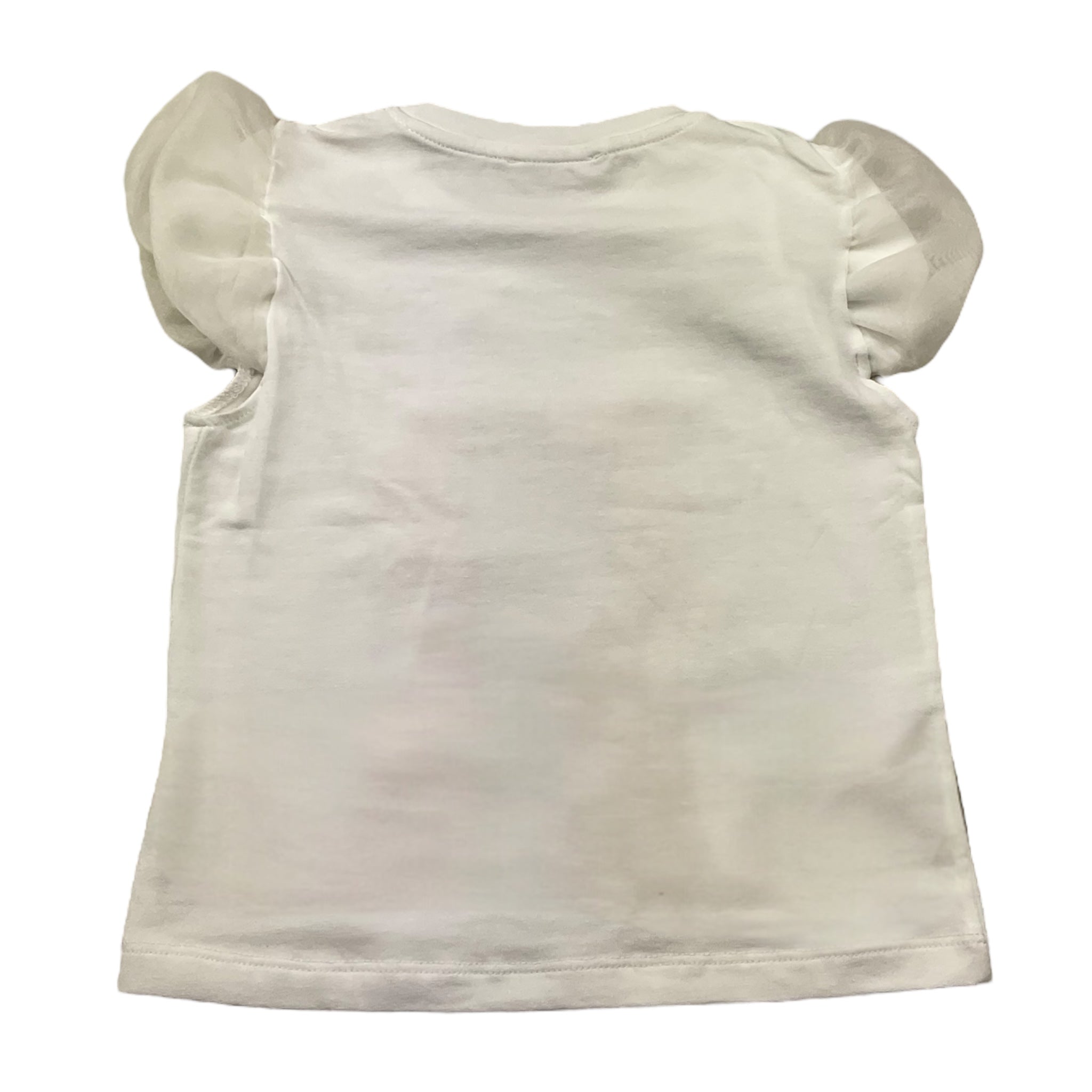 Miss Grant T-Shirt Girocollo Tinta Unita con Stampa In Contrasto per Neonata MG1336 BIANCO MISS GRANT 