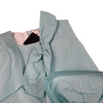 Miss Grant Abito tinta unita con Rouches Azzurro per Neonata MG1344 AZZURRO MISS GRANT 